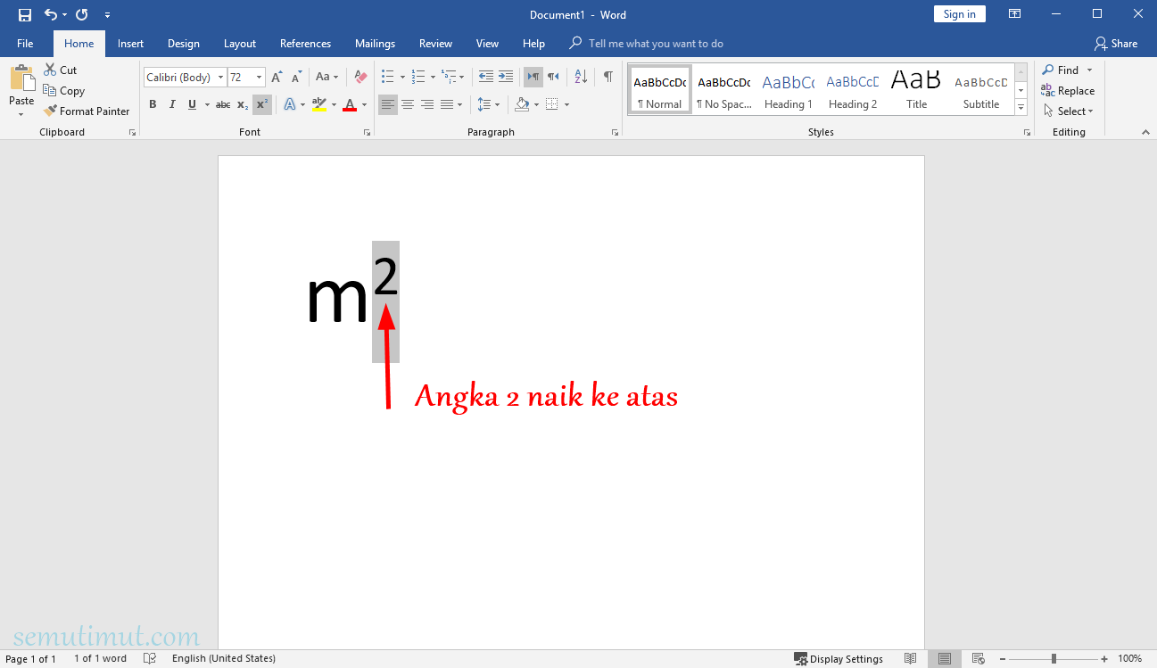 5 Cara Menulis M2 di Word (Pangkat Notasi Matematika), Mudah!