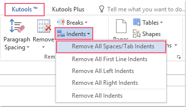 Berikutnya klik Indents, lalu pilih Tab mana yang ingin kamu hapus, apakah semua, First Line, Left, Right dan seterusnya.