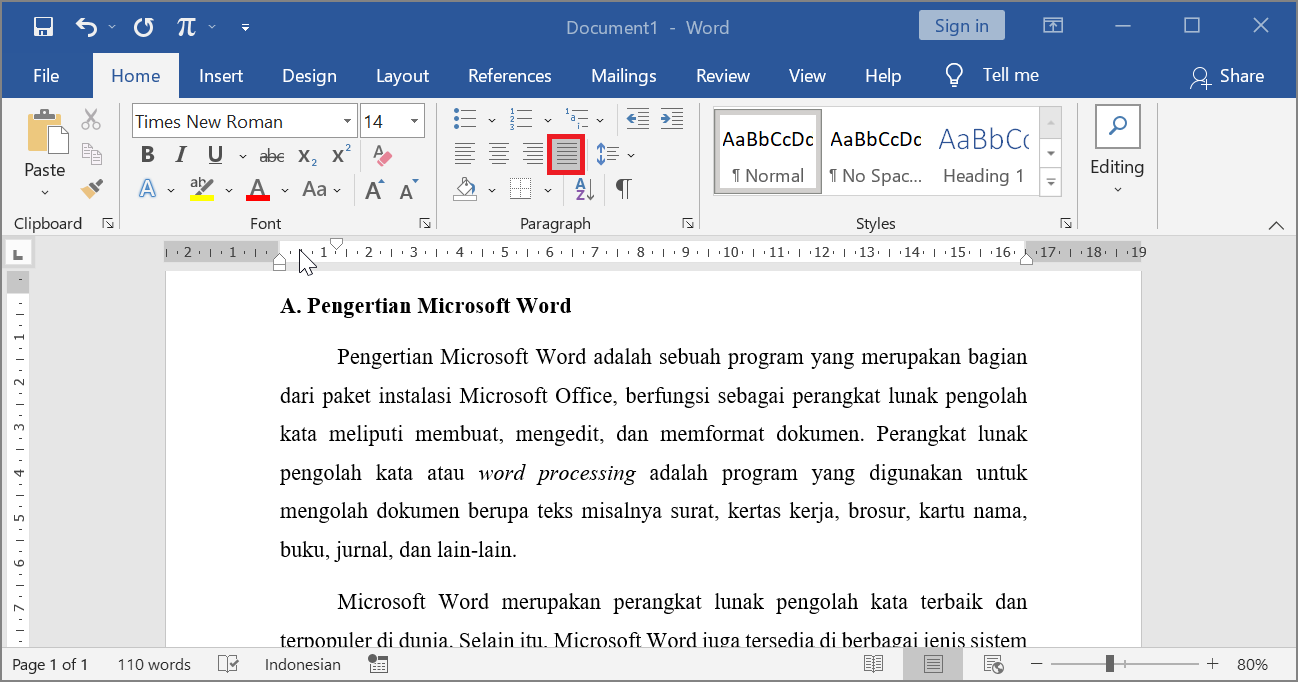 Cara Justify di Word Agar Rapi dan Tidak Berantakan