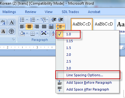 Cara Mengatur Line Spacing di Word 2007:2010