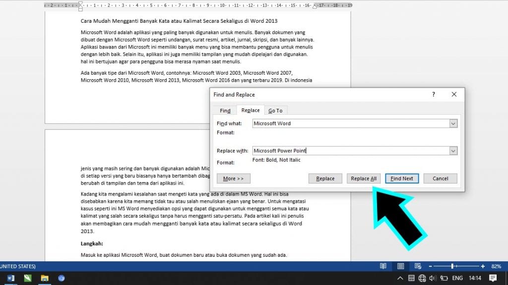 Cara Mengganti Kata yang Sama di Word 2016