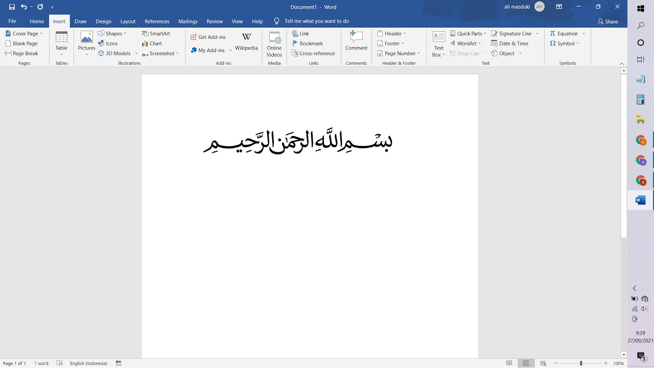 Cara Menulis Bismillah di Word dengan Mudah dan Rapi
