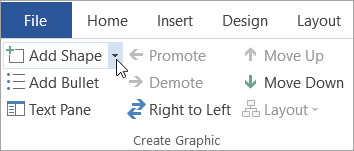 Cara membuat skema di Word dengan menambahkan kotak ke skema yang sudah ada adalah dengan mengklik panah disamping Add Shape pada bagian Create Graphic.