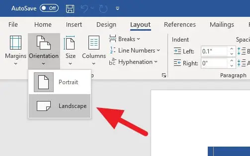 Di dalam opsi tersebut, klik tombol “Next Page” dan pilih opsi selanjutnya yakni “Orientation” dan “Landscape”.