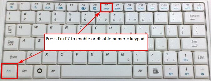 Langsung saja tekan, Fn + NumLock di keyboard.