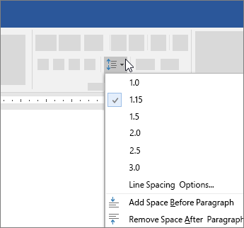 Lanjutkan proses dengan mengetuk pilihan Line Spacing Options.