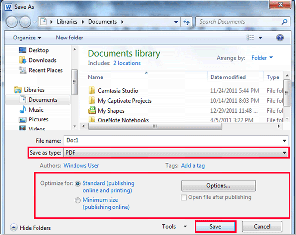 Nantinya, di bagian opsi Save as type, kamu tinggal memilih PDF (*.pdf) saja.