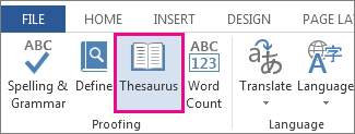 Pilih Thesaurus.