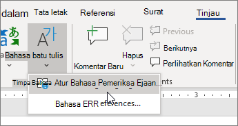 Pilih opsi Tambahkan ke Daftar Otorisasi Ejaan.