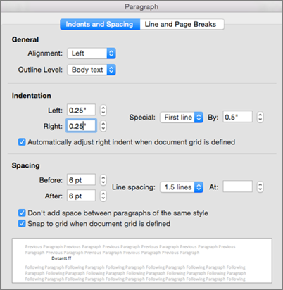 Setelah muncul jendela baru, lihat pada kolom Indents and Spacing.