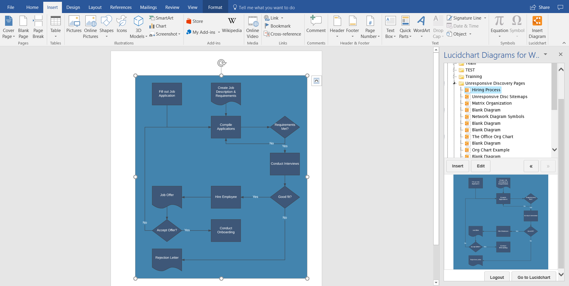 Silahkan temukan dan pilih opsi Diagram Lucidchart.