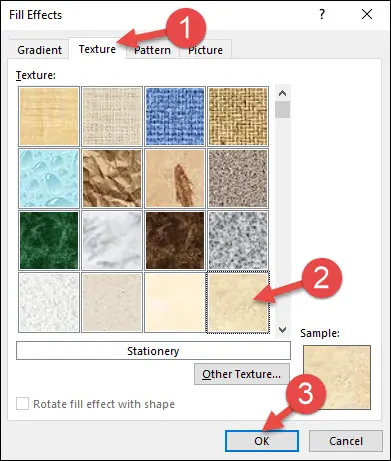 Ada tab Texture yang dimunculkan. Di sana ditampilkan berbagai tipe texture. Pilih salah satu yang paling sesuai dengan kebutuhan atau keinginan