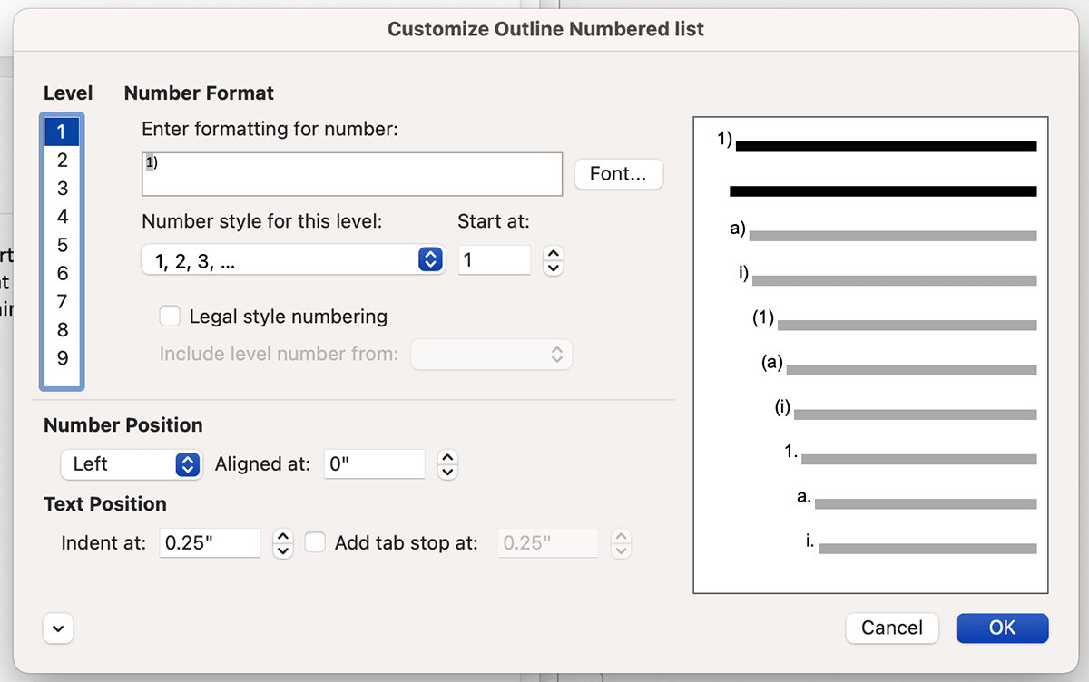 Atur di kolom Number alignment menjadi Left untuk semuanya