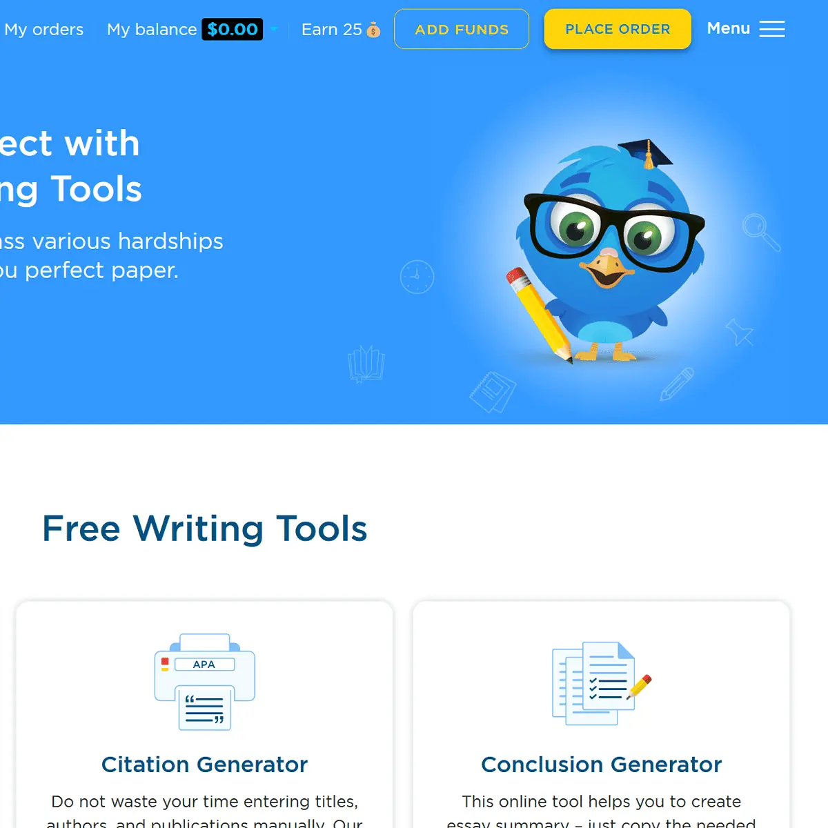 Berikutnya klik Free Essay Writing Tools