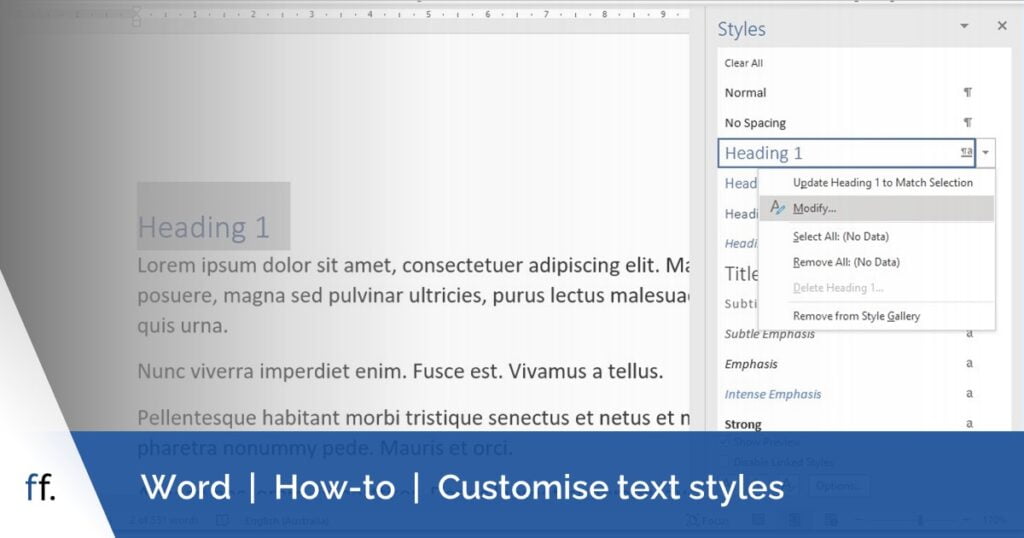 Di bagian tab Home toolbar Microsoft Word, silahkan tekan menu Styles Pane