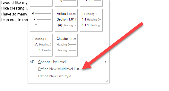 Jika sudah, pilih Define New Multiple List…