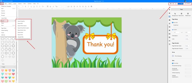 Klik menu file dan pilih Thankyou Cards