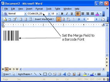 Langkah berikutnya adalah mengubah font yang digunakan menjadi barcode