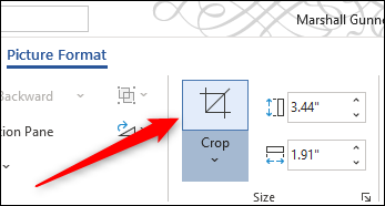 Pada menu Format, klik ikon Crop.