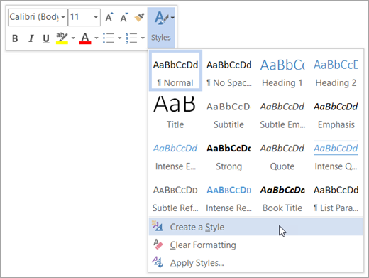 Pada menu Format, pilih Style