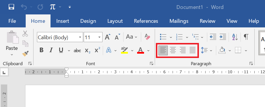 Pilihan Jenis Perataan Teks:Tulisan di Microsoft Word