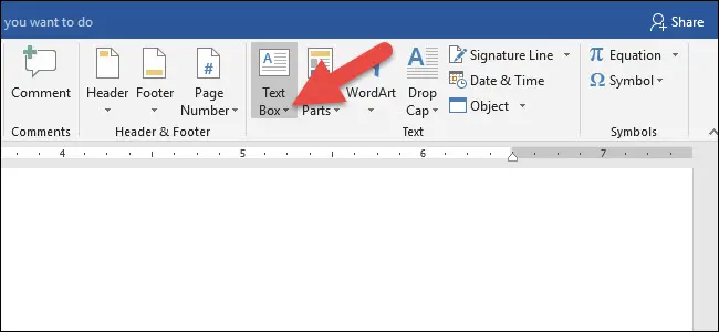 Selanjutnya klik Text Box dan tarik garis untuk meneruskan ke area text sesuai kebutuhan.