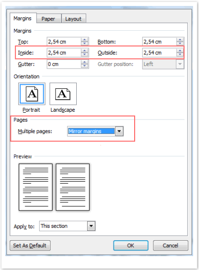 Selanjutnya, pilih Custom Margin