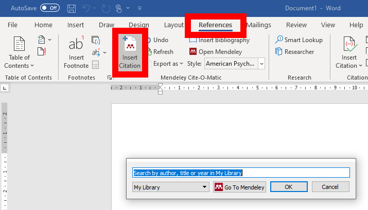 Setelah itu, buka Microsoft Word lalu klik pada opsi References, bisa dilihat pada kolom Mendeley