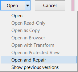 Dari opsi yang muncul, cari dan pilih Open and Repair.