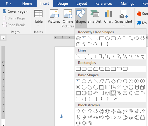 Di dalam menu insert, akan ada beberapa pilihan dan pilih opsi Shapes kemudian pilih Rectangle