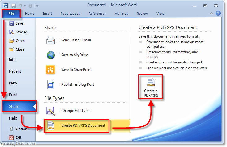 Klik “Create PDF : XPS Document”