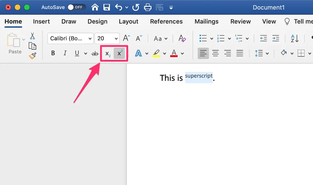 Bisa juga menggunakan rumus yang tersedia pada common subscripts maupun superscript