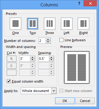 Centang Equal Column Width