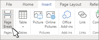 Kemudian, pilih opsi Page Break yang ada di menu Pages