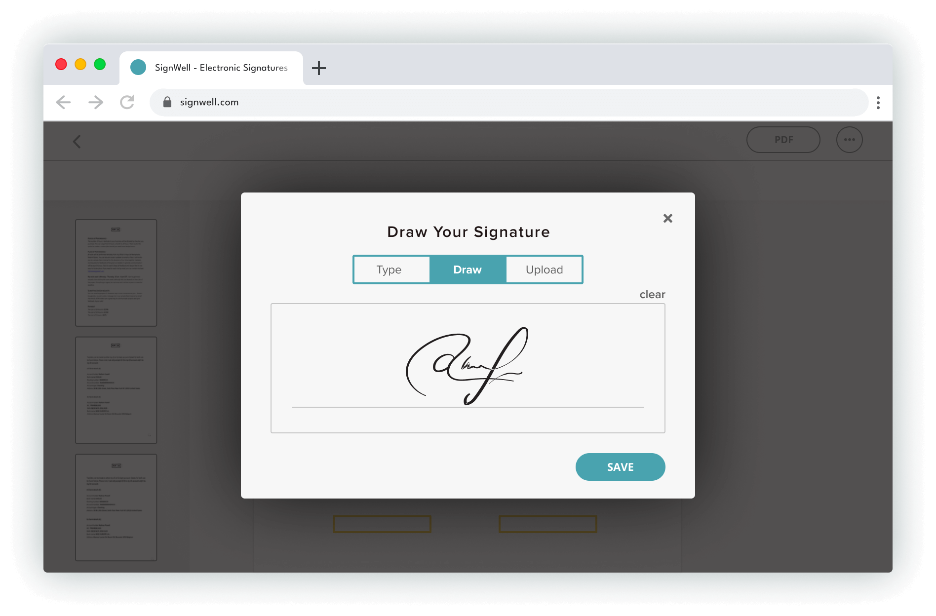 Selanjutnya klik opsi Draw Signature