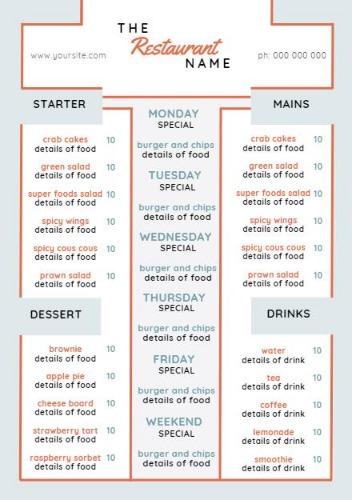 Buat Daftar Makanan dan Minuman