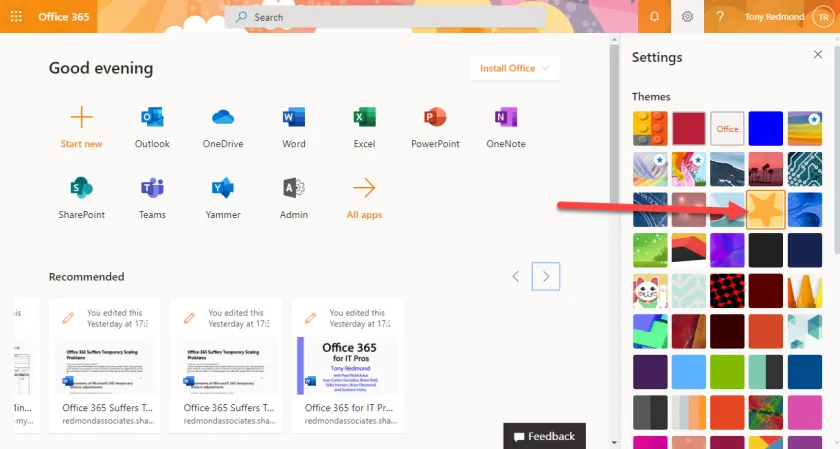 Di bagian Personalize your copy of Microsoft Office, cari opsi Office Theme