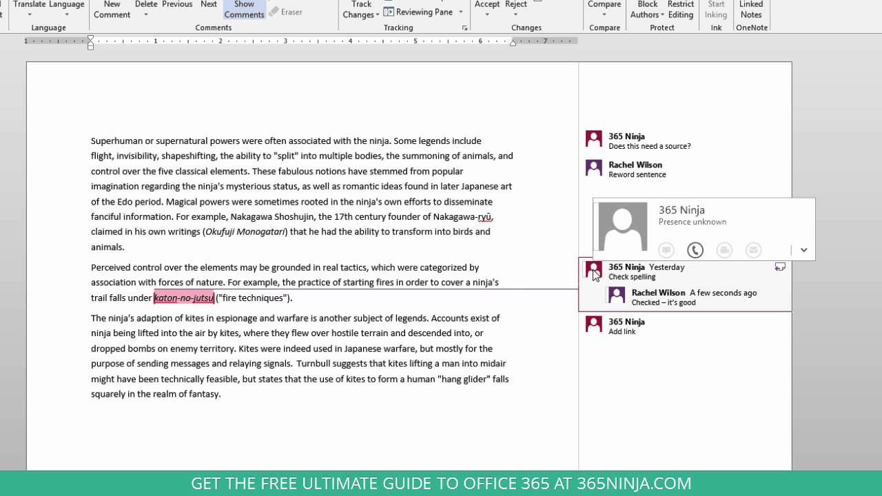 Fungsi Kolom Komentar di Microsoft Office