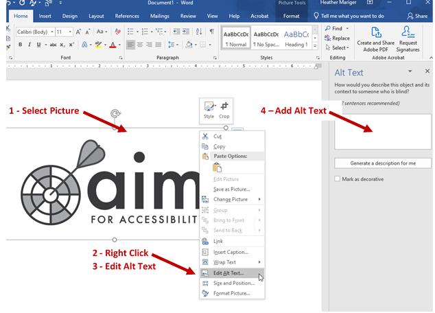 Fungsi Teks Alternatif Pada Gambar di MS Word