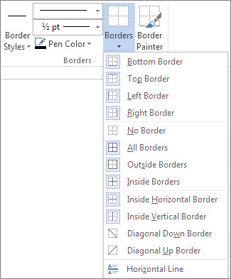 Kemudian klik Border (di bagian Paragraph) dan pilih Bottom Border