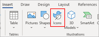 Lalu klik Insert dan pilih Icons