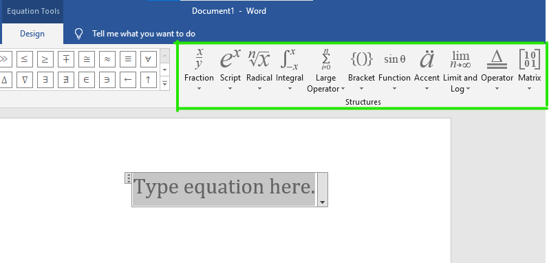 Masukkan rumus yang ingin dibuat dengan cara membuatnya pada Type Equation Here