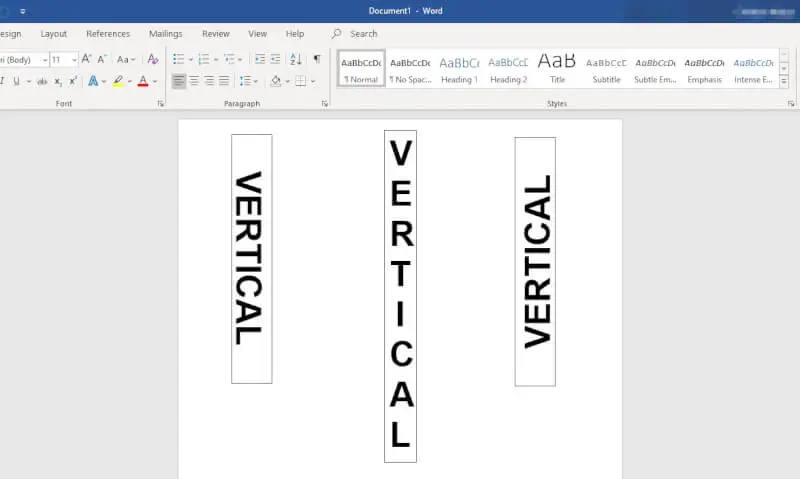 Selesai, tulisan yang diinginkan akan berubah rotasi vertikal ke horizontal.