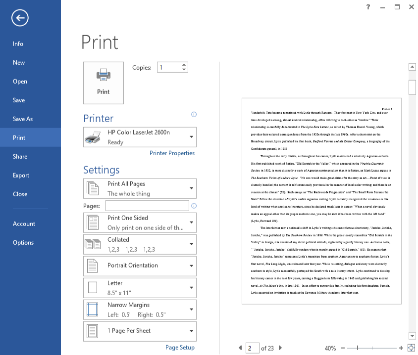 Setelah itu, beberapa menu pada File akan muncul, klik Print