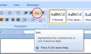 cara mengurutkan data di word