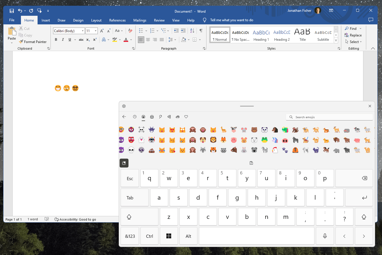 Ketika jendela pop up emoji muncul, pilih emoji yang diinginkan dengan cara mengklik emoji tersebut