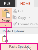 Selanjutnya masuklah ke menu Home yang ada di toolbar atas Word. Dalam menu Home, klik bagian paste dan pilih paste spesial